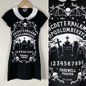 KILLSTAR Gothic Graveyard Ouija Peter Pan Collar Mini Dress Farewell Forever M